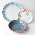 Ocean Color Glazed Stoneware reliëf keramische platen sets